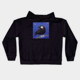 Raven black as night Kids Hoodie